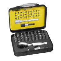 Set of inserts 1/4"x25mm 32 units with mini ratchet (1-13-904)