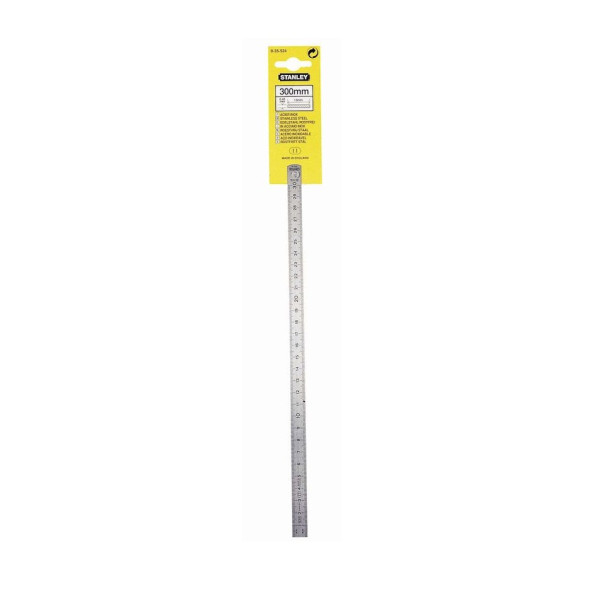 Ruler made of stainless steel 13x300mm double-sided, with two metric scales (1-35-524)