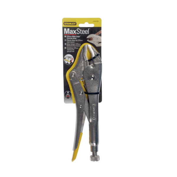 Clamping pliers 30x185mm with a retainer with curved jaws (0-84-808)