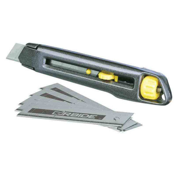 Knife 18 mm segmented blade 165 mm, metal Interlock series + 5 blades "CARBIDE" (7-10-018)