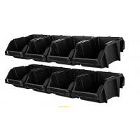Set of boxes Mano for hardware 8 pcs. (420x195x9mm) black (S-10Set)
